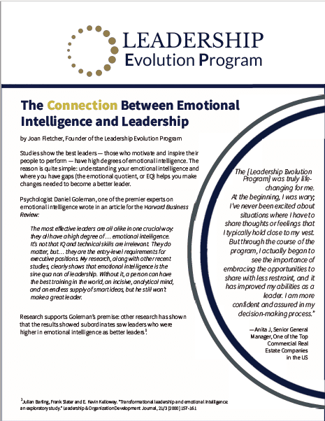 Leadership Evolution Program brochure page 1