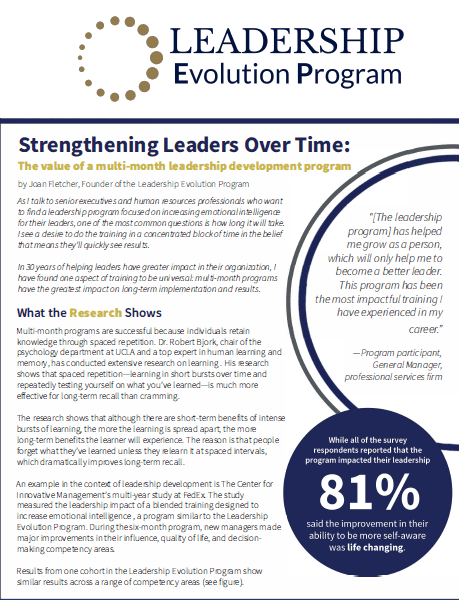 Leadership Evolution Program brochure page 3