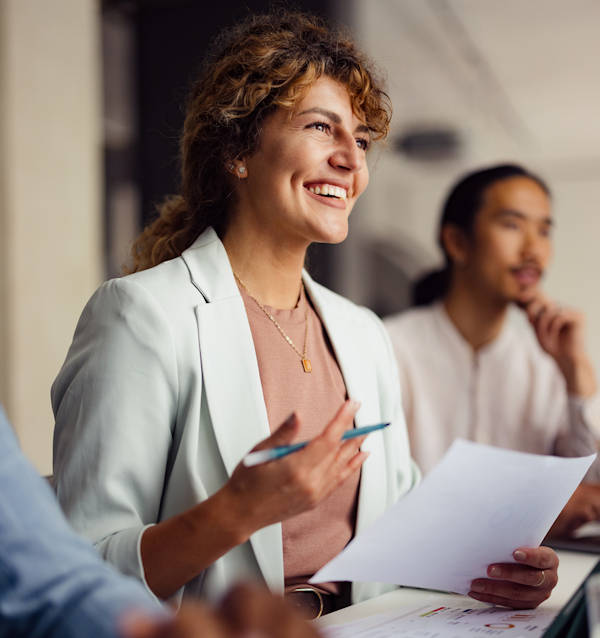 iStock-2167466284 business woman pleased with her leadership team receiving EQI 2.0assessment